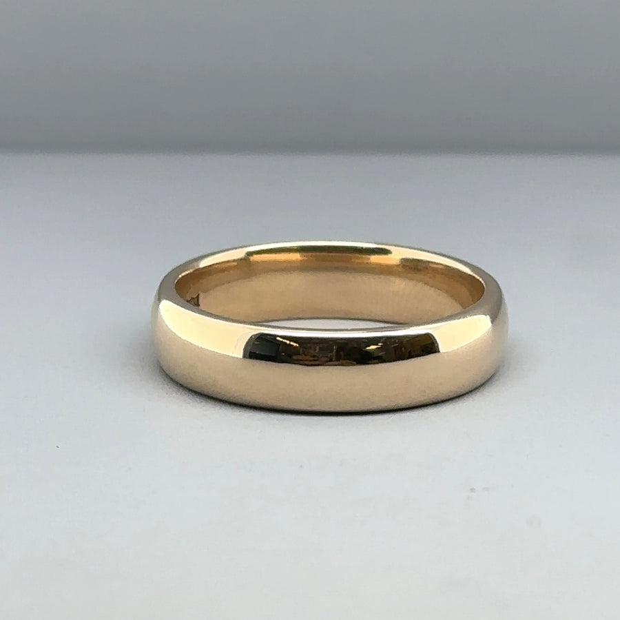 9ct Yellow Gold Plain Band Ring - Size P 1/2