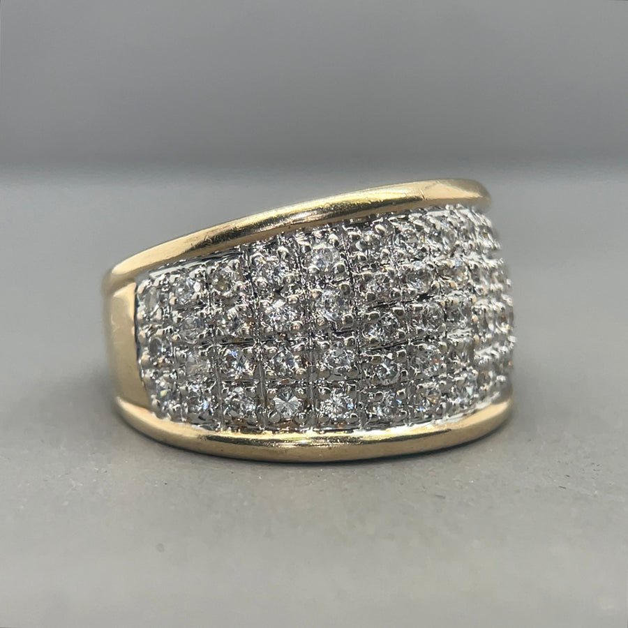 9ct Yellow Gold Cubic Zirconia Band Ring - Size M