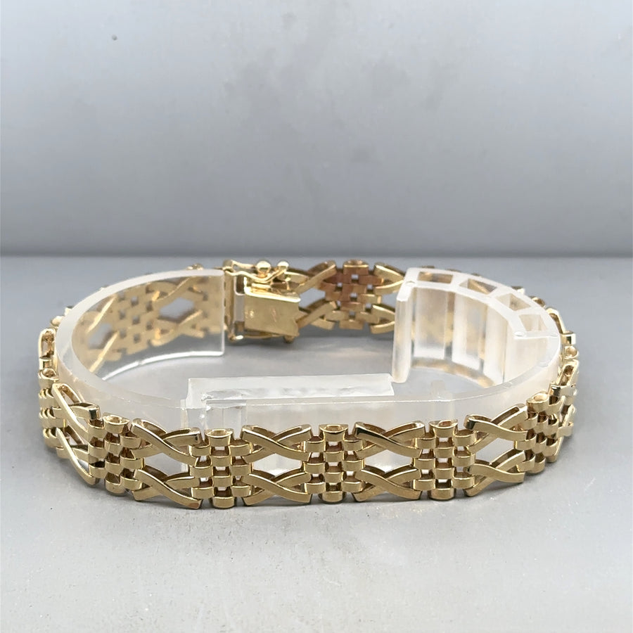 9ct Yellow Gold Fancy Flat Link Bracelet