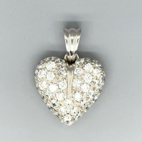 9ct White Gold Cubic Zirconia Heart Pendant