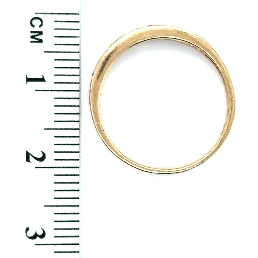 9ct Yellow Gold Blue and White Cubic Zirconia Ring - Size L 1/2