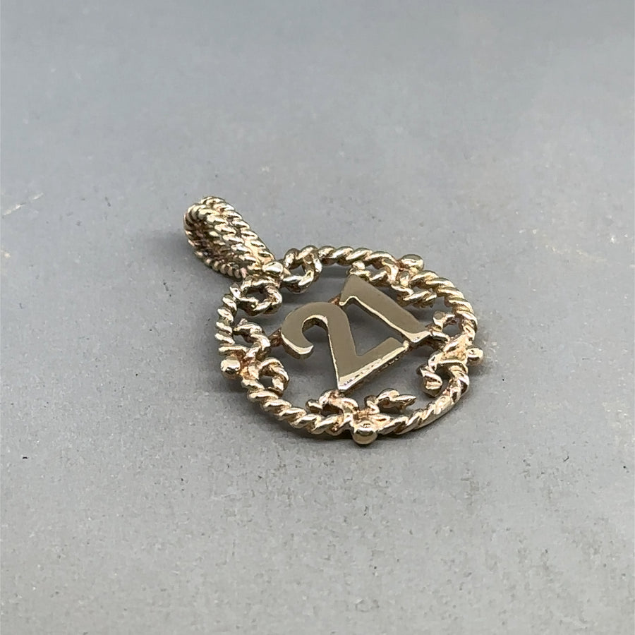 9ct Yellow Gold Round 21 Pendant