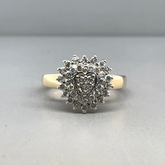 9ct Yellow Gold Diamond Cluster Ring (c. 0.50ct) - Size M
