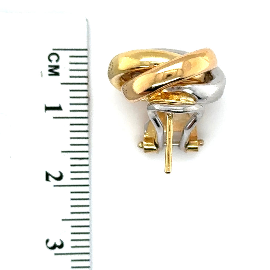 18ct Bi-Colour Large Knot Stud Earrings