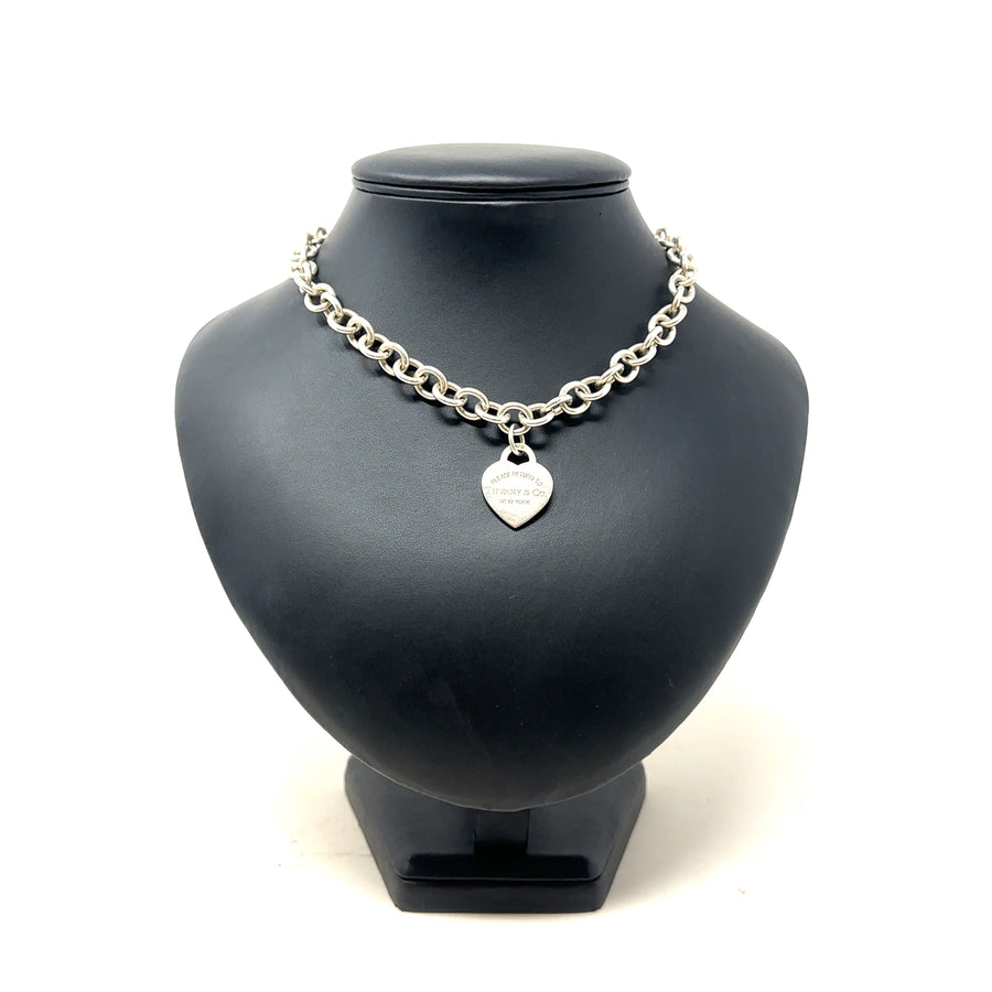 Sterling Silver Tiffany & Co Heart Necklace (18")