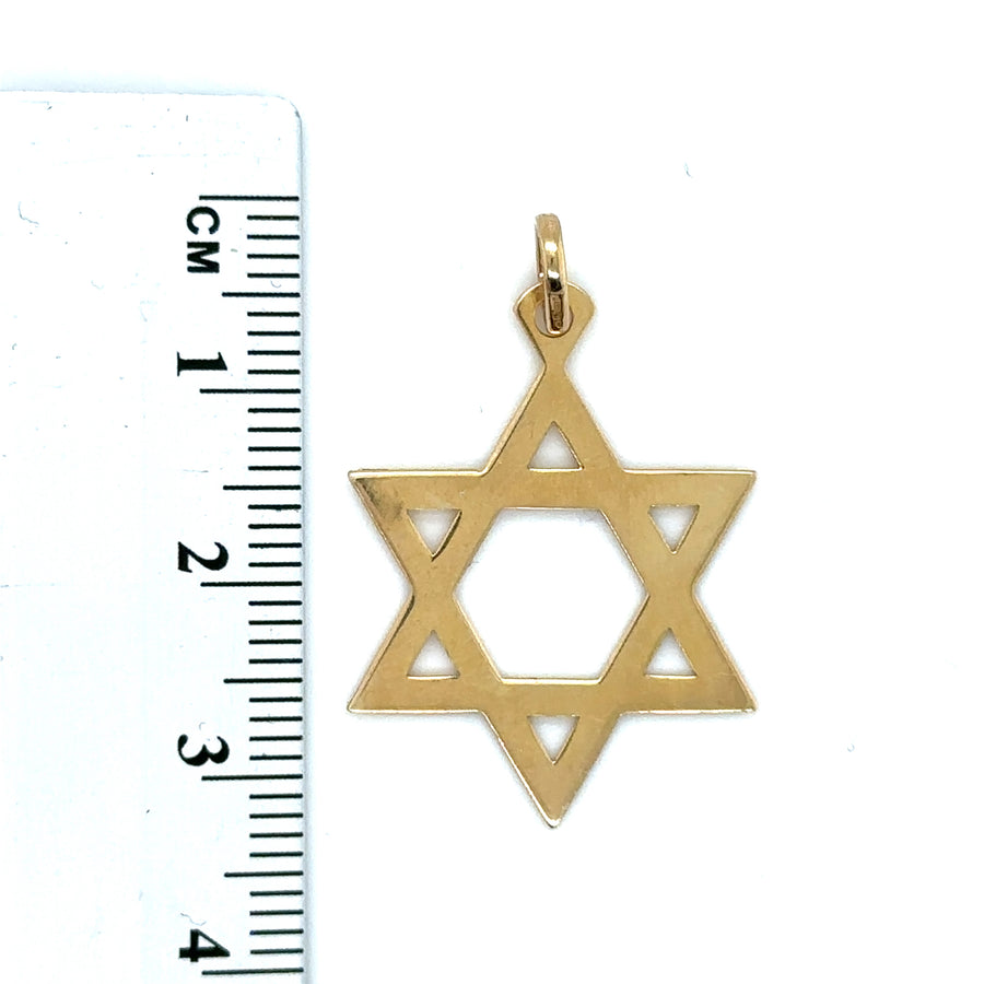 9ct Yellow Gold Star of David Pendant