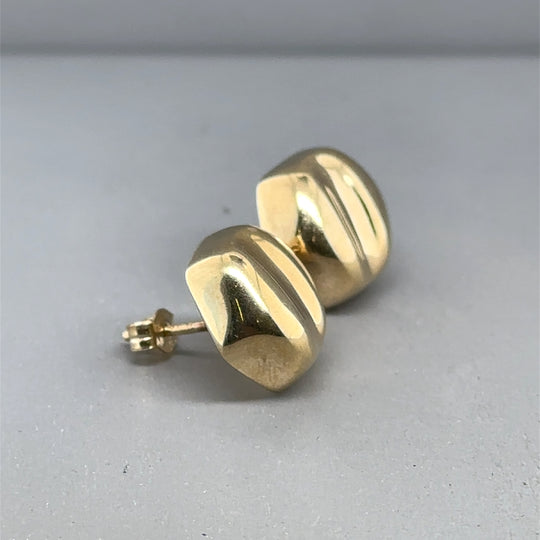 9ct Yellow Gold Hexagon Stud Earrings