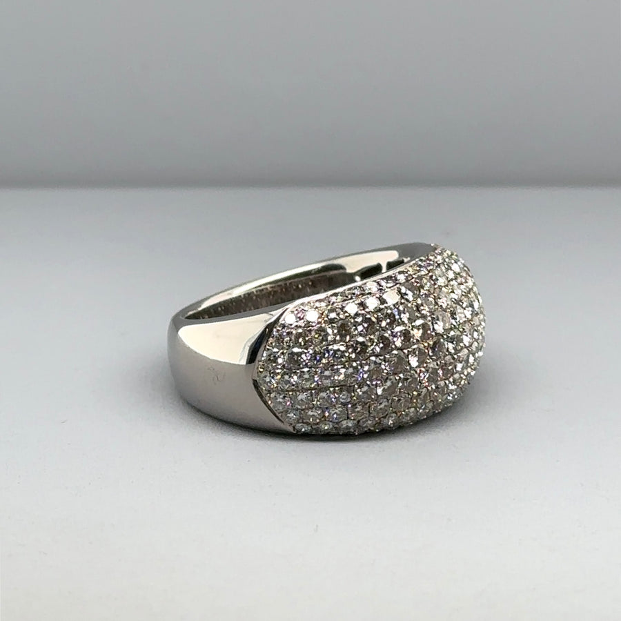 18ct White Gold Diamond Dome Ring (c. 1.00ct) - Size N