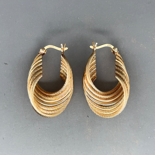 9ct Yellow Gold Fancy Twist Hoop Earrings