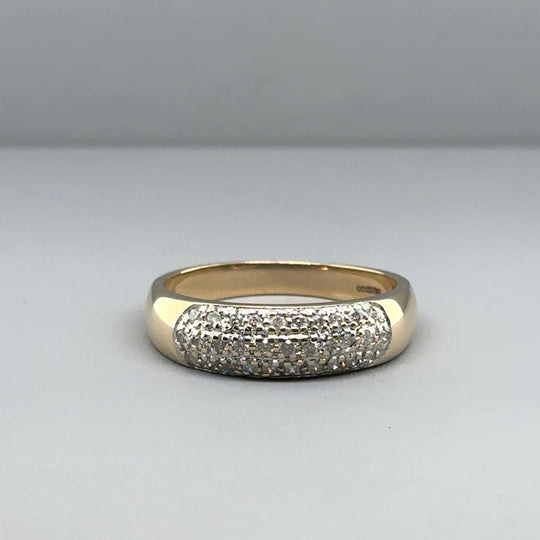 9ct Yellow Gold Diamond Set Ring (c. 0.30ct) - Size Q 1/2