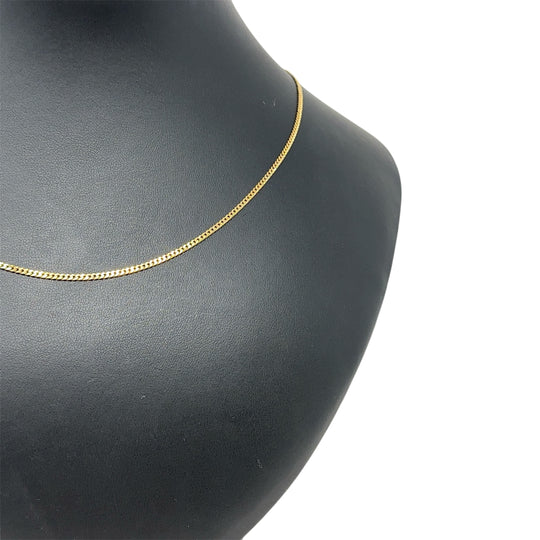 9ct Yellow Gold Fine Curb Chain (18”)