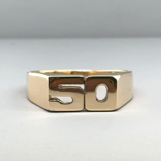 9ct Yellow Gold 50 Ring - Size Z