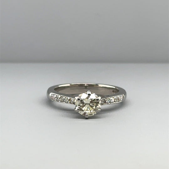 18ct White Gold Diamond Ring (c. 0.80ct) - Size L