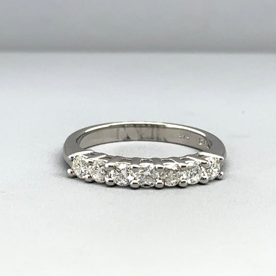 9ct White Gold Seven Stone Diamond Ring (c. 0.50ct) - Size J