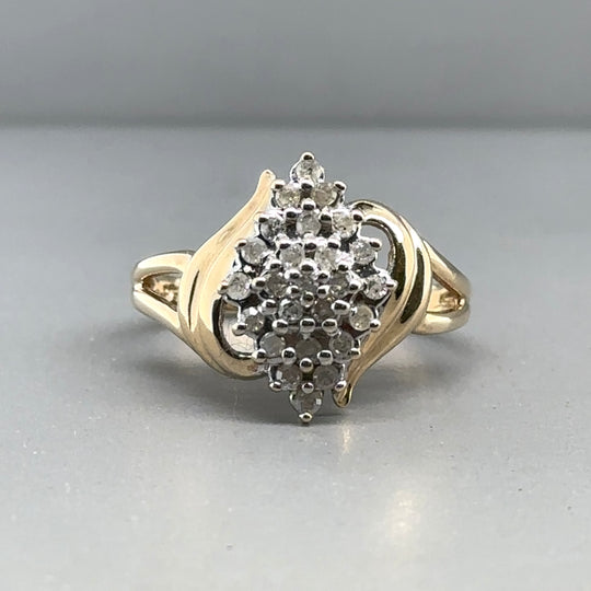 9ct Yellow Gold Diamond Ring (c. 0.25ct) - Size L