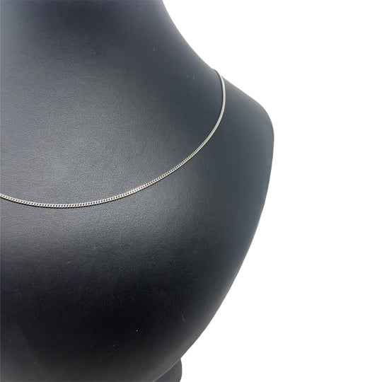 9ct White Gold Fine Chain (20")