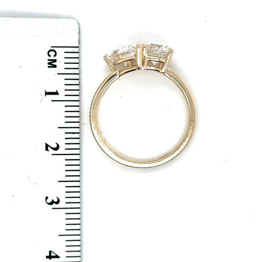 9ct Yellow Gold Two Stone Lab Grown Diamond Ring (c. 2.00ct) - Size M - NEW!