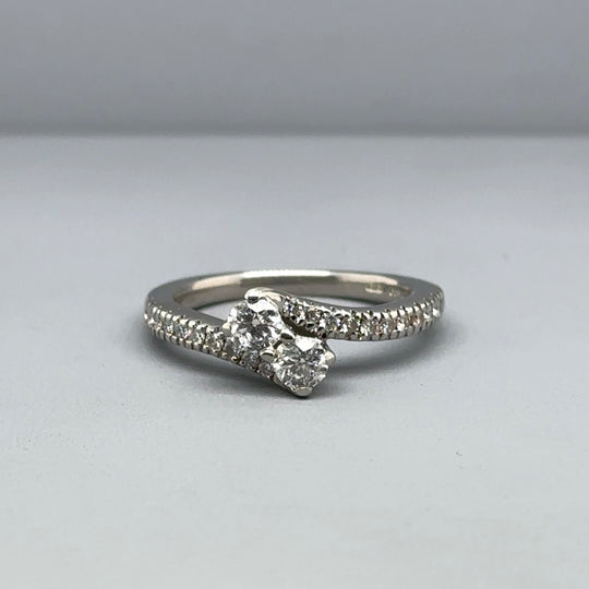 14ct White Gold Diamond Ring (c. 0.50ct) - Size K