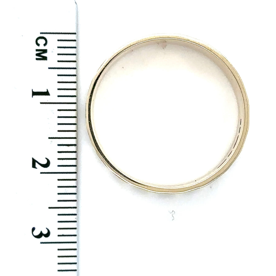 9ct Yellow Gold Thick Band Ring - Size V