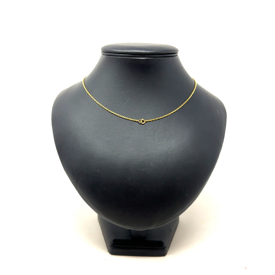 18ct Yellow Gold Single Stone Cross Pendant and Chain (18")