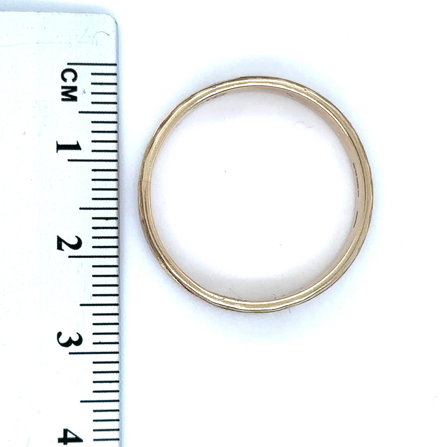 9ct Yellow Gold Band Ring - Size Y