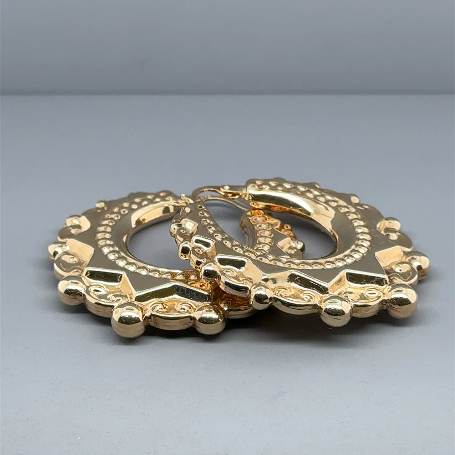 9ct Yellow Gold Large Creoles Hoop Earrings