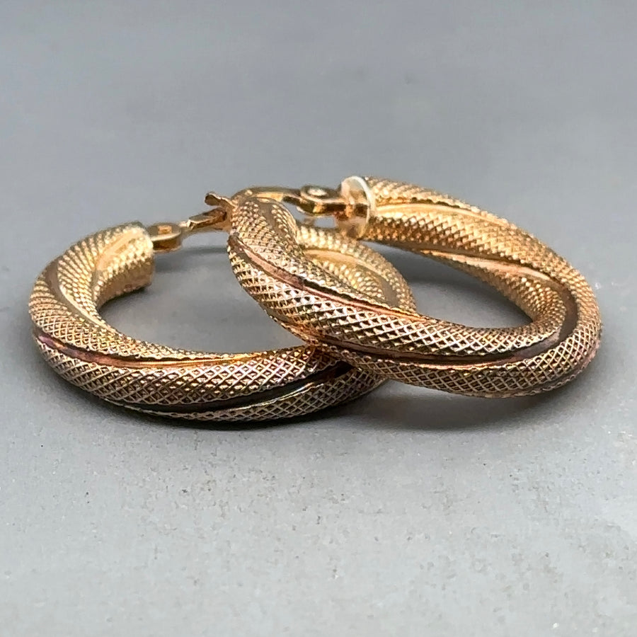 9ct Yellow Gold Twist Hoop Earrings