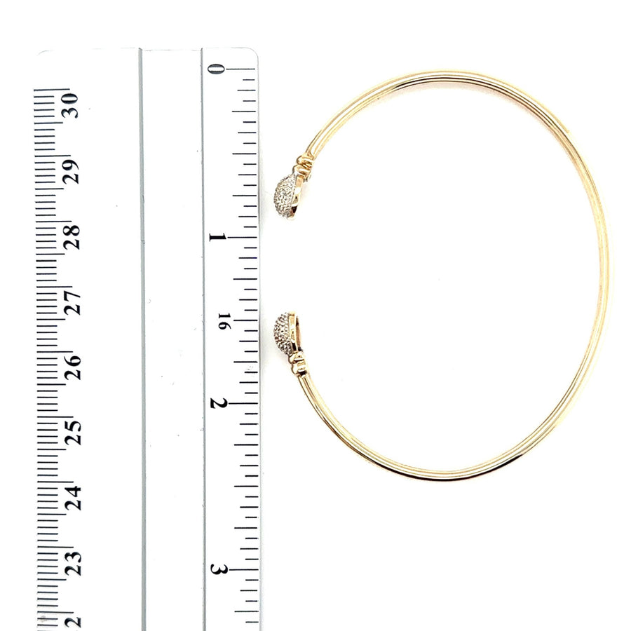 9ct Yellow Gold Diamond Set Torque Bangle