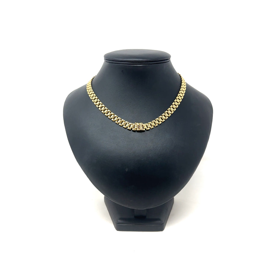 9ct Yellow Gold Fancy Link Necklace (15")