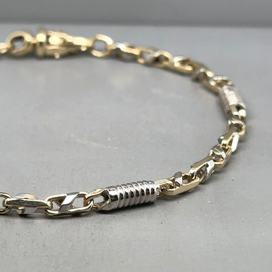9ct Bi-Colour Fancy Link Bracelet
