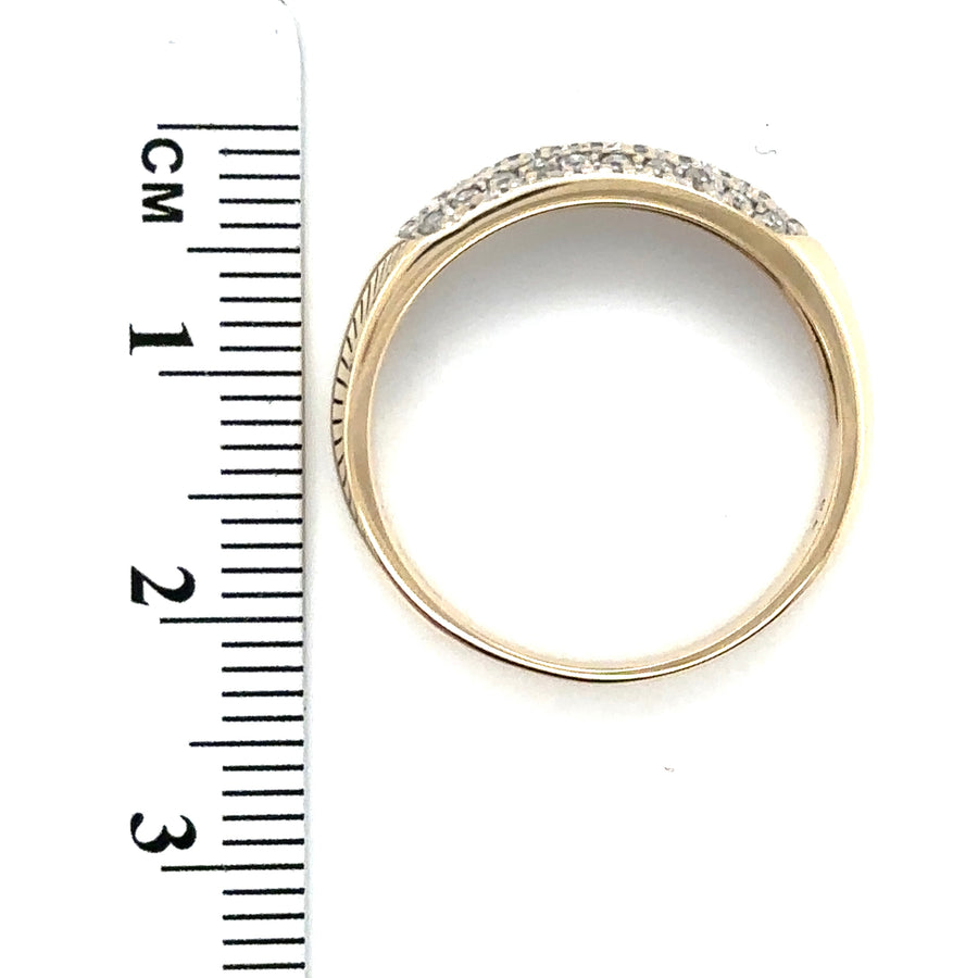 9ct Yellow Gold Diamond Set Ring (c. 0.30ct) - Size Q 1/2