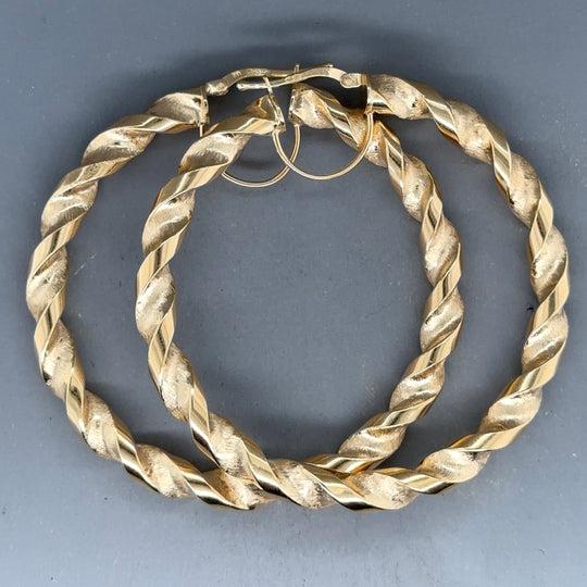 9ct Yellow Gold Twist Hoop Earrings NEW!