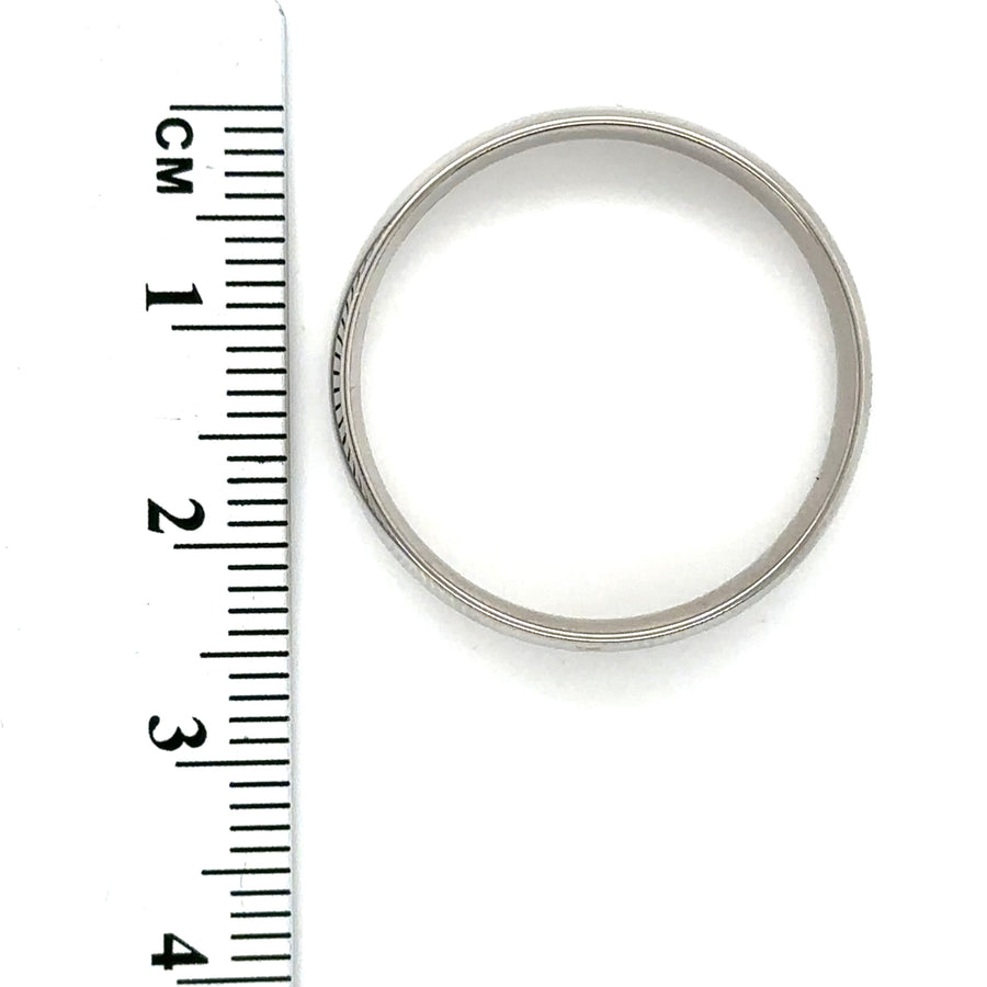 9ct White Gold Band Ring - Size Z