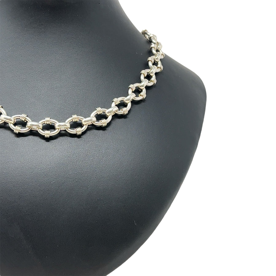 Sterling Silver Fancy Cable link Chain (18")