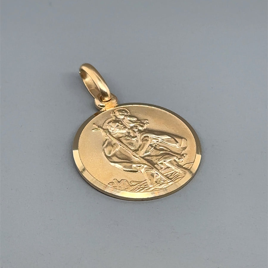 9ct Yellow Gold St Christopher Pendant