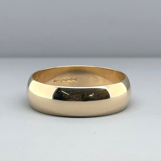 9ct Yellow Gold Band Ring - Size Y