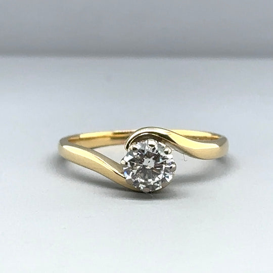 18ct Yellow Gold Single Stone Diamond Ring (c. 0.50 - 0.55ct) - Size L