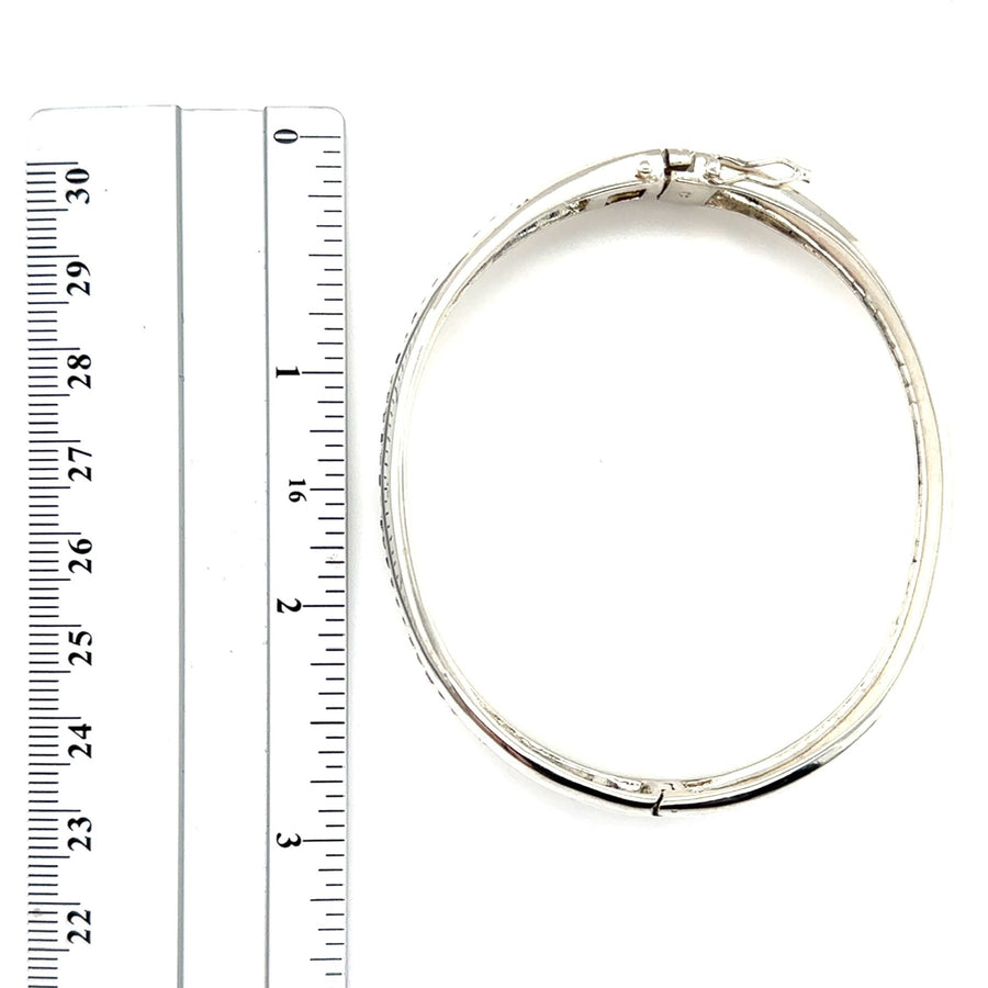 Sterling Silver Cubic Zirconia Set Bangle
