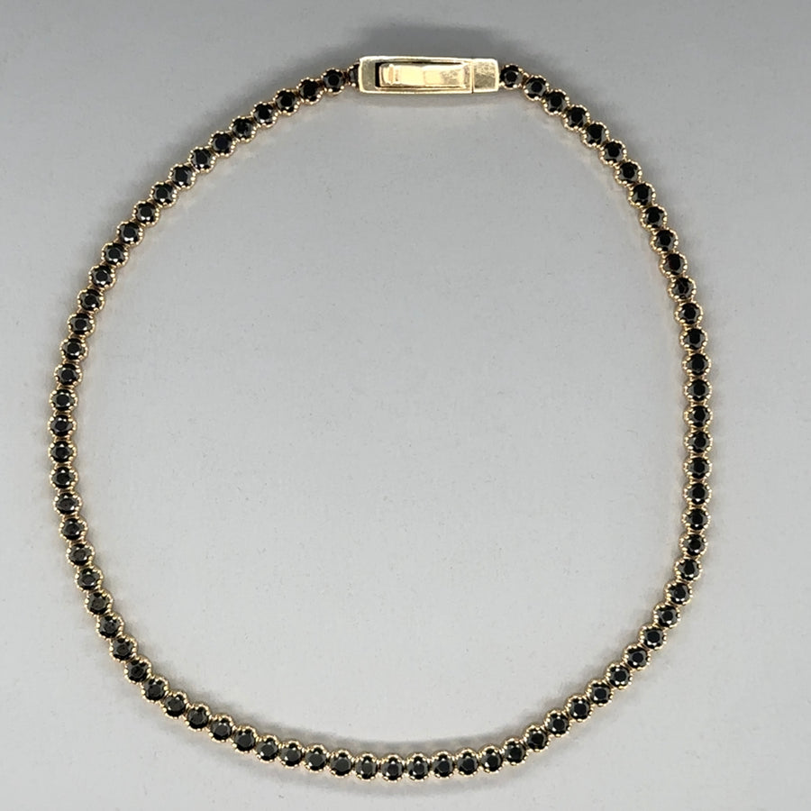 14ct Yellow Gold Black Stone Set Bracelet