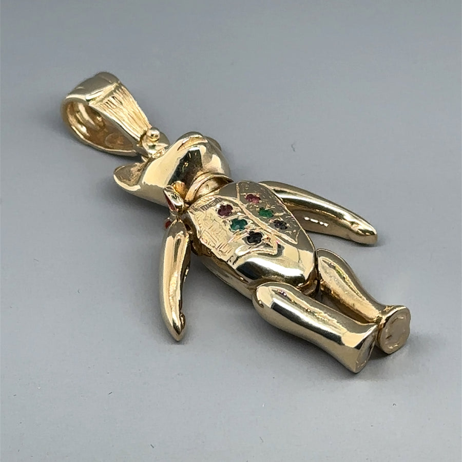 9ct Yellow Gold Cubic Zirconia Teddy Pendant