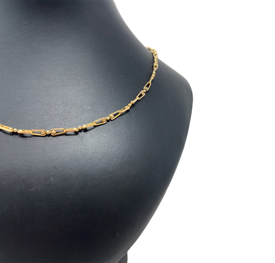 9ct Yellow Gold Fancy Link Chain (18")