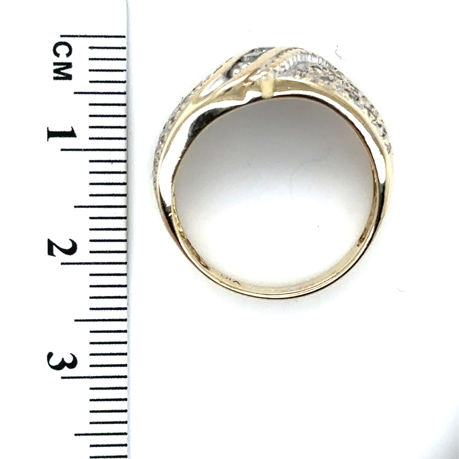 9ct Yellow Gold Diamond Set Ring (c. 0.40 - 0.45ct) - Size N