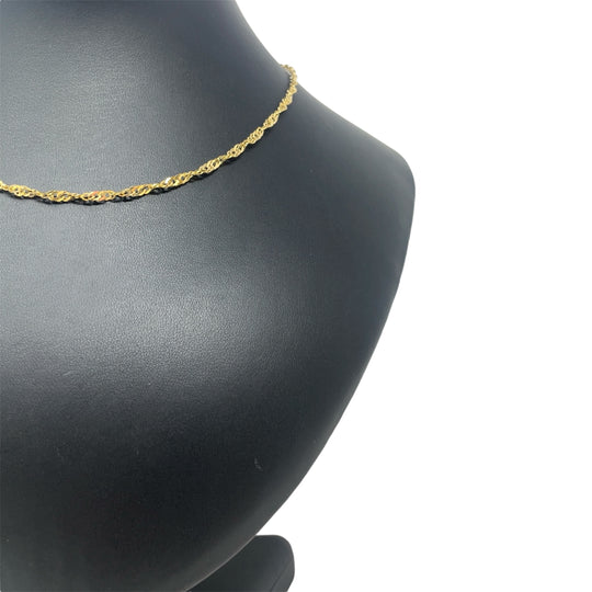 9ct Yellow Gold Twist Chain (16")
