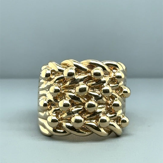 9ct Yellow Gold Heavy Keeper Ring - Size Z + 2