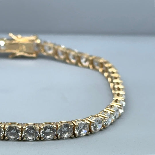 14ct Yellow Gold Cubic Zirconia Tennis Bracelet