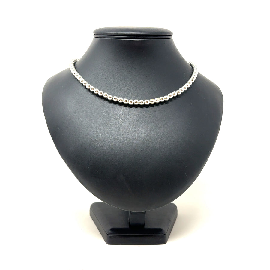 Sterling Silver Beaded Necklace (18")