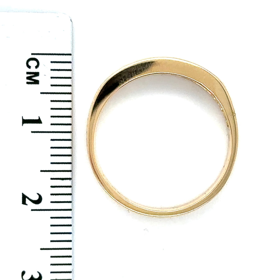 18ct Yellow Gold Cubic Zirconia Half Eternity Style Ring - Size N