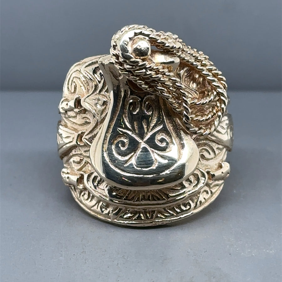 9ct Yellow Gold Saddle Ring - Size Z