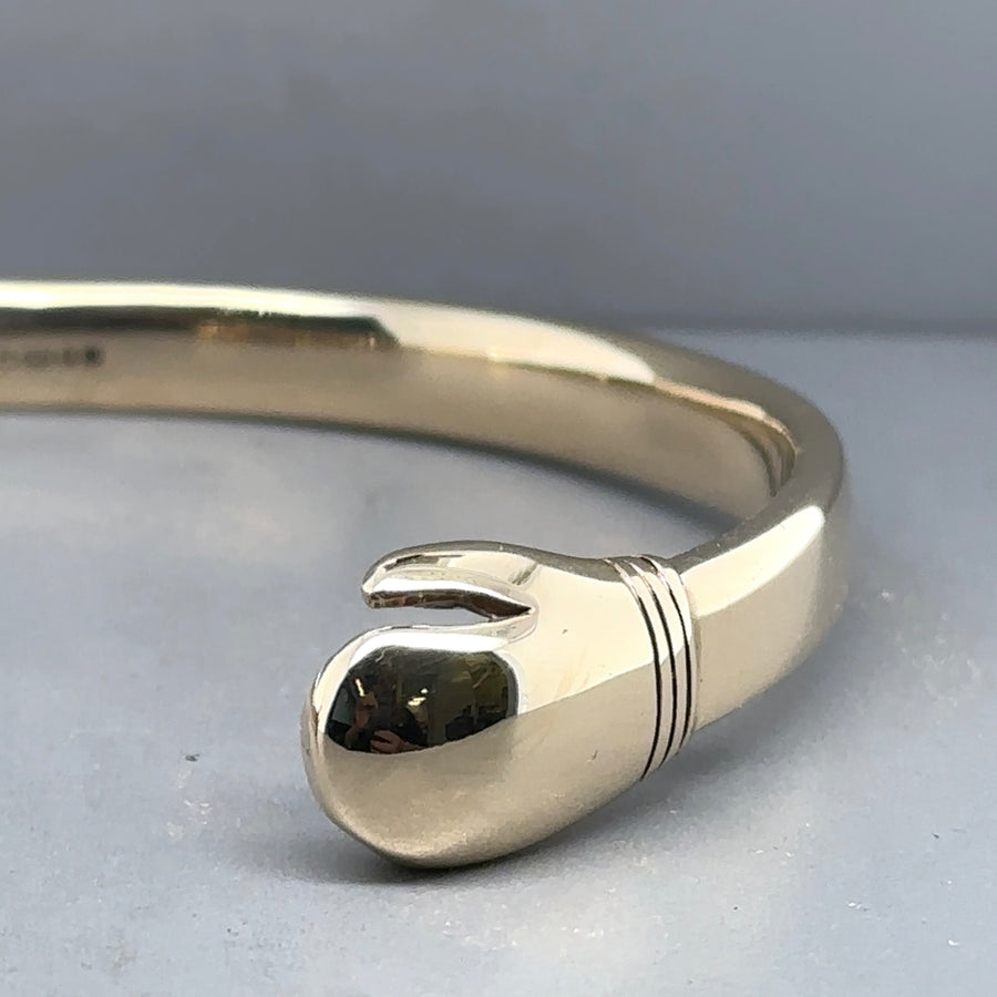 9ct Yellow Gold Boxing Glove Torque Bangle