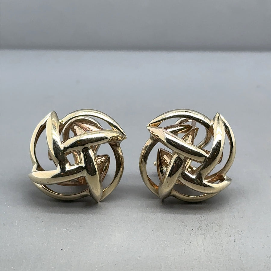 9ct Yellow Gold Caged Stud Earrings